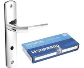 Fechadura Popline Banheiro Cromada Soprano