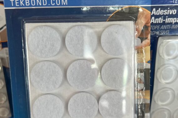 Feltro adesivo redondo branco 20mm Tekbond