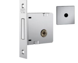 Fechadura de Segurança Trava Tetra Auxiliar 1004 Roseta Quadrada Acetinado 40mm Stam