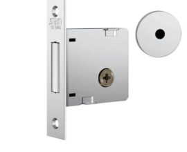 Fechadura de Segurança Trava Tetra Auxiliar 1004 Roseta Redonda Acetinado 40mm Stam