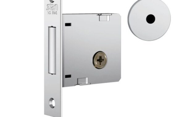 Fechadura de Segurança Trava Tetra Auxiliar 1004 Roseta Redonda Acetinado 40mm Stam