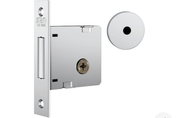 Fechadura de Segurança Trava Tetra Auxiliar 1004 Roseta Redonda Cromado 40mm Stam