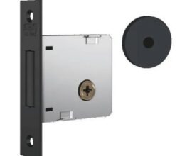 Fechadura de Segurança Trava Tetra Auxiliar 1004 Roseta Redonda Preta 40mm Stam