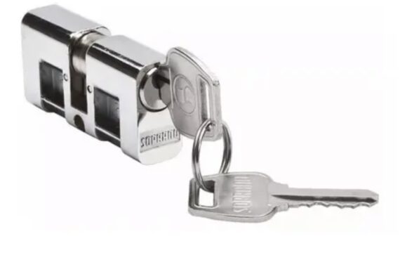 Cilindro Para Fechadura Soprano 53mm Cromado Soprano