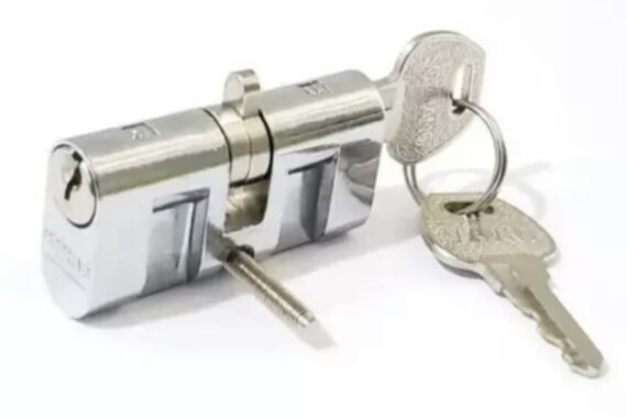 Cilindro Para Fechadura 50mm Redondo Cromado Soprano