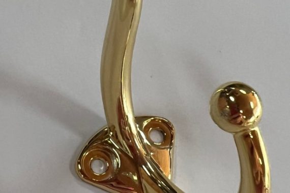 Cabide duplo vertical Dourado 3D