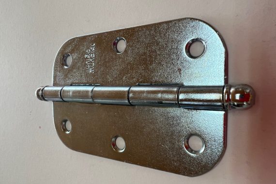 Dobradiça Aço canto redondo  3″ 1/2″ X 2″ 5/16″ Cromada União Mundial