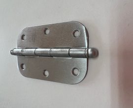 Dobradiça Aço canto redondo  3″ 1/2″ X 2″ 5/16″ Escovado Acetinado União Mundial