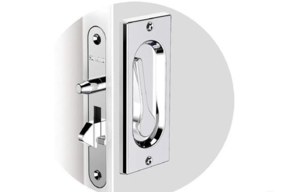 Fecho concha de embutir com trava Cromado 50104 União Mundial