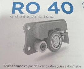 Sistema de Porta de Correr RO 40 812 com Guia 4002 para 1 Porta 50Kg Rometal