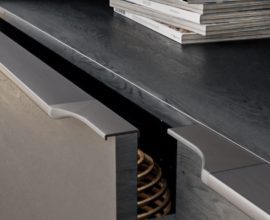 Perfil Puxador Alumínio Facetato RM-183 Barra 6m Inox matte esc Rometal