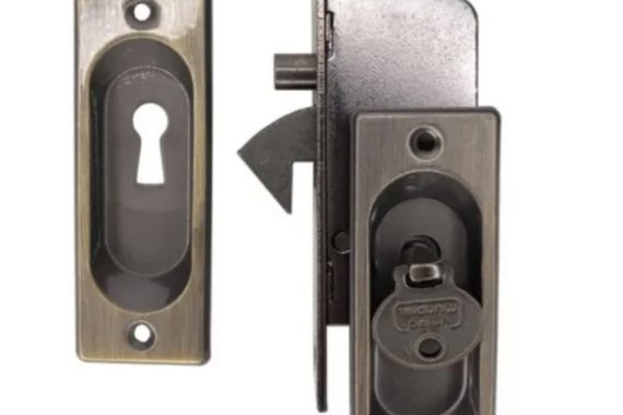 Fechadura Para Janela De Correr Com Chave Dobrável Antique 57009 União Mundial