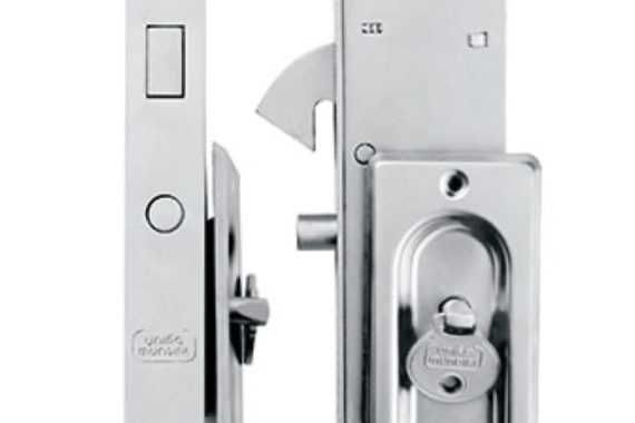 Fechadura Para Porta De Correr Com Chave Dobrável Cromada 57504 União Mundial