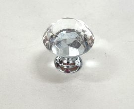 Puxador Glamour 20mm cristal cromado Hastvel