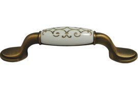 Puxador Colonial 201 096 Cobre antigo estampa dourada Italyline